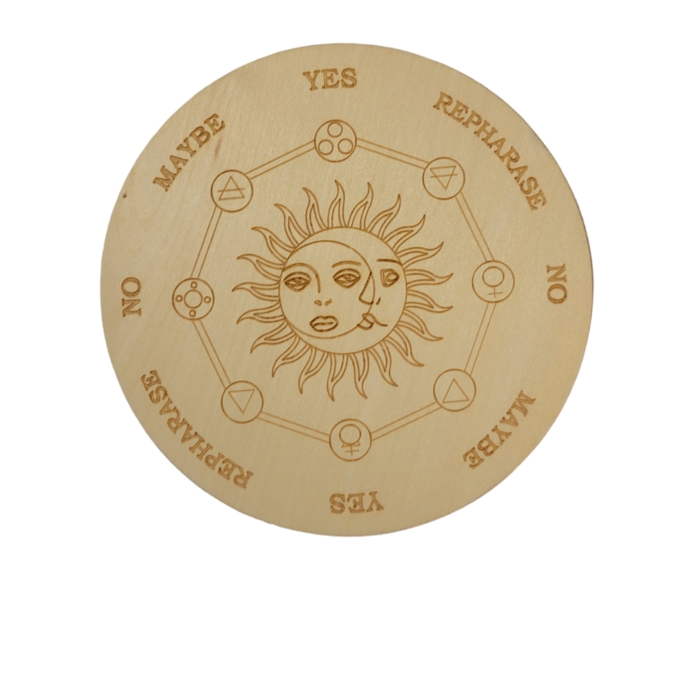 Wooden pendulum board Sun and moon